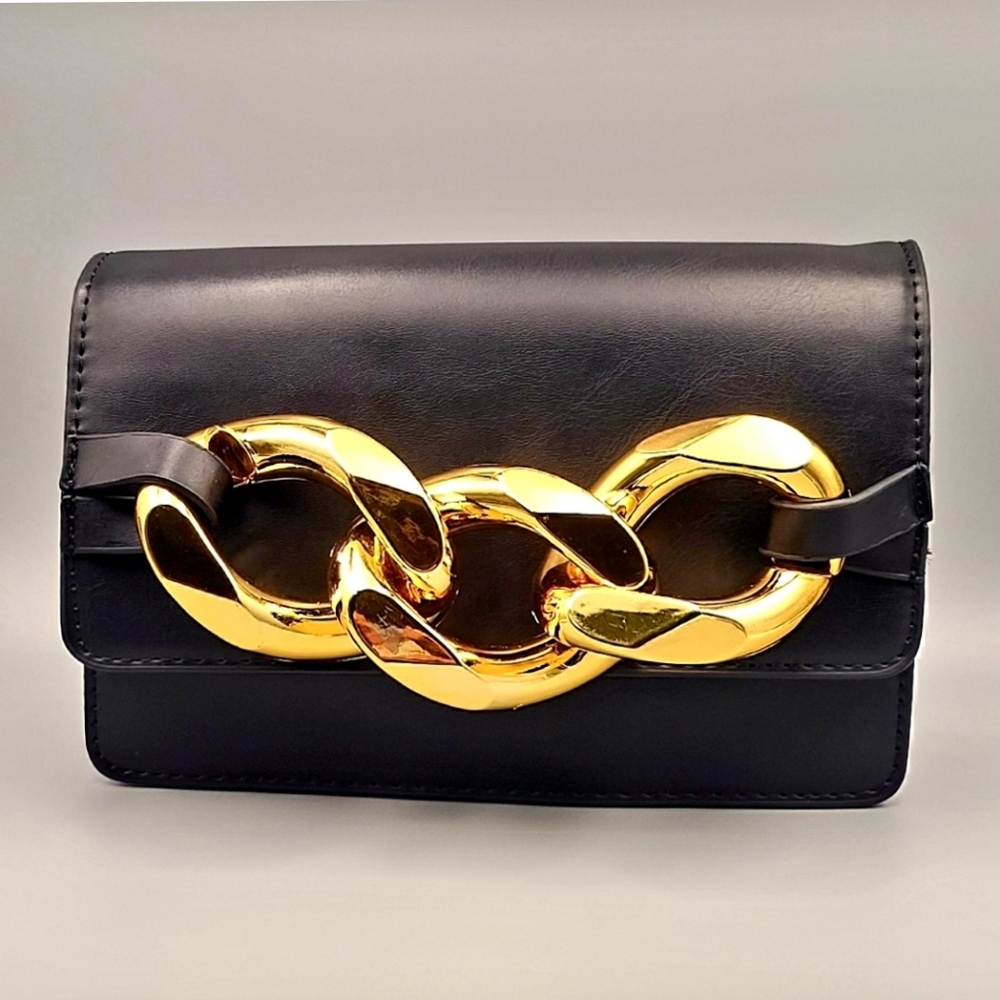 Wimans Black chain Crossbody Purse